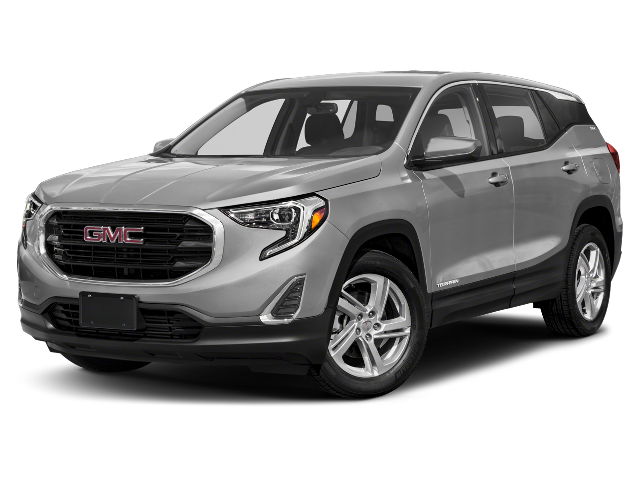 2020 GMC Terrain SLE in Satin Steel Metallic — front three-quarter view