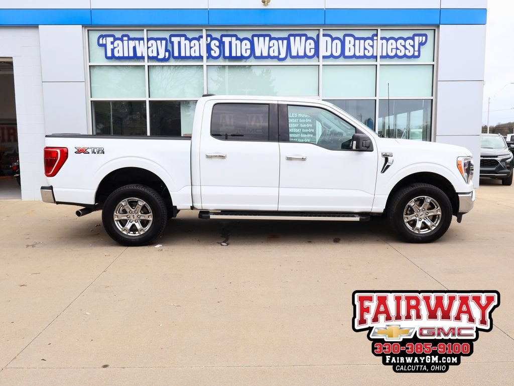 2023 Ford F-150 XLT in White — front three-quarter view