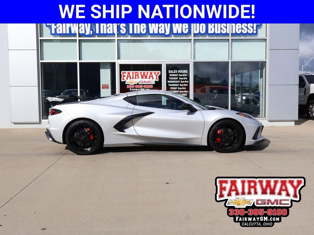 2026 Chevrolet Corvette Stingray 1LT in Blade Silver Metallic — front three-quarter view