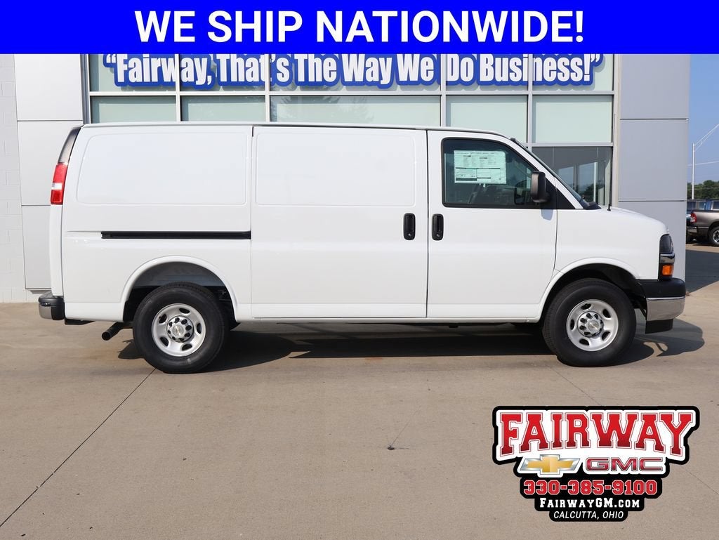 2026 Chevrolet Express Cargo WT in Summit White — front three-quarter view