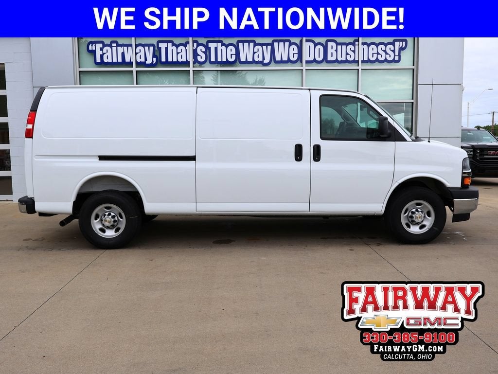 2026 Chevrolet Express Cargo WT in Summit White — front three-quarter view