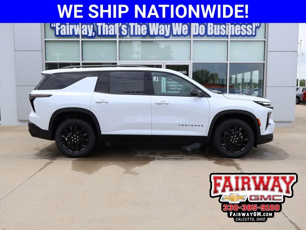 2026 Chevrolet Traverse LT in Polar White Tricoat — front three-quarter view