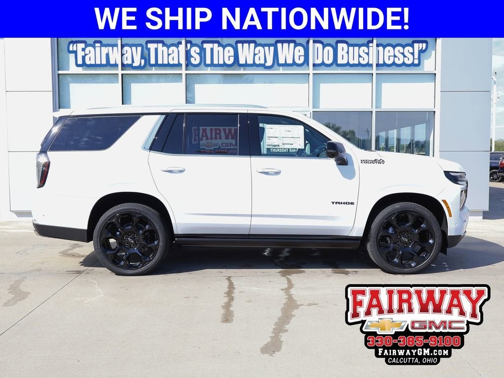 2026 Chevrolet Tahoe High Country in Polar White Tricoat — front three-quarter view