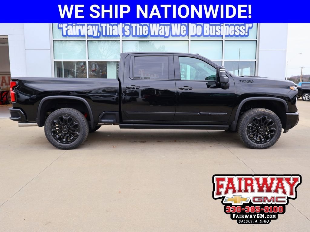 2026 Chevrolet Silverado 2500 HD High Country in Black — front three-quarter view