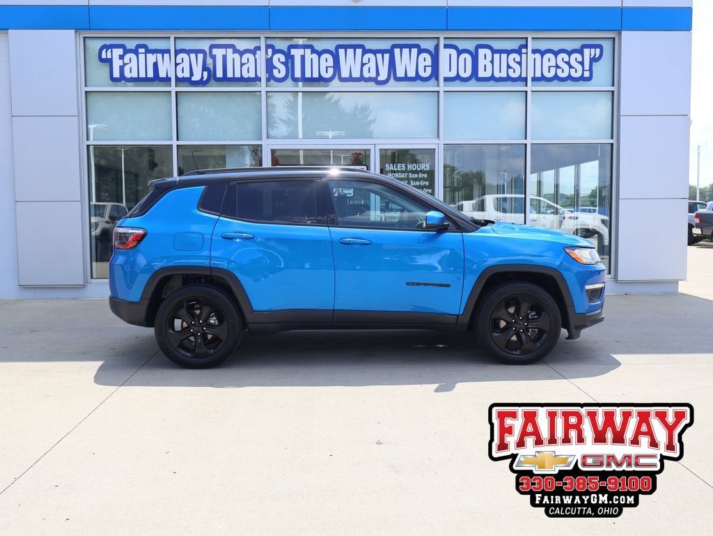 2021 Jeep Compass Altitude 4x4 in Blue — front three-quarter view