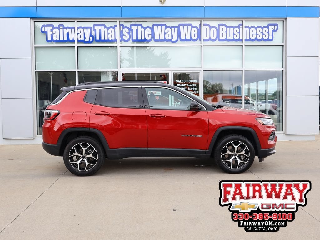 2025 Jeep Compass Limited 4x4 in Red — front three-quarter view