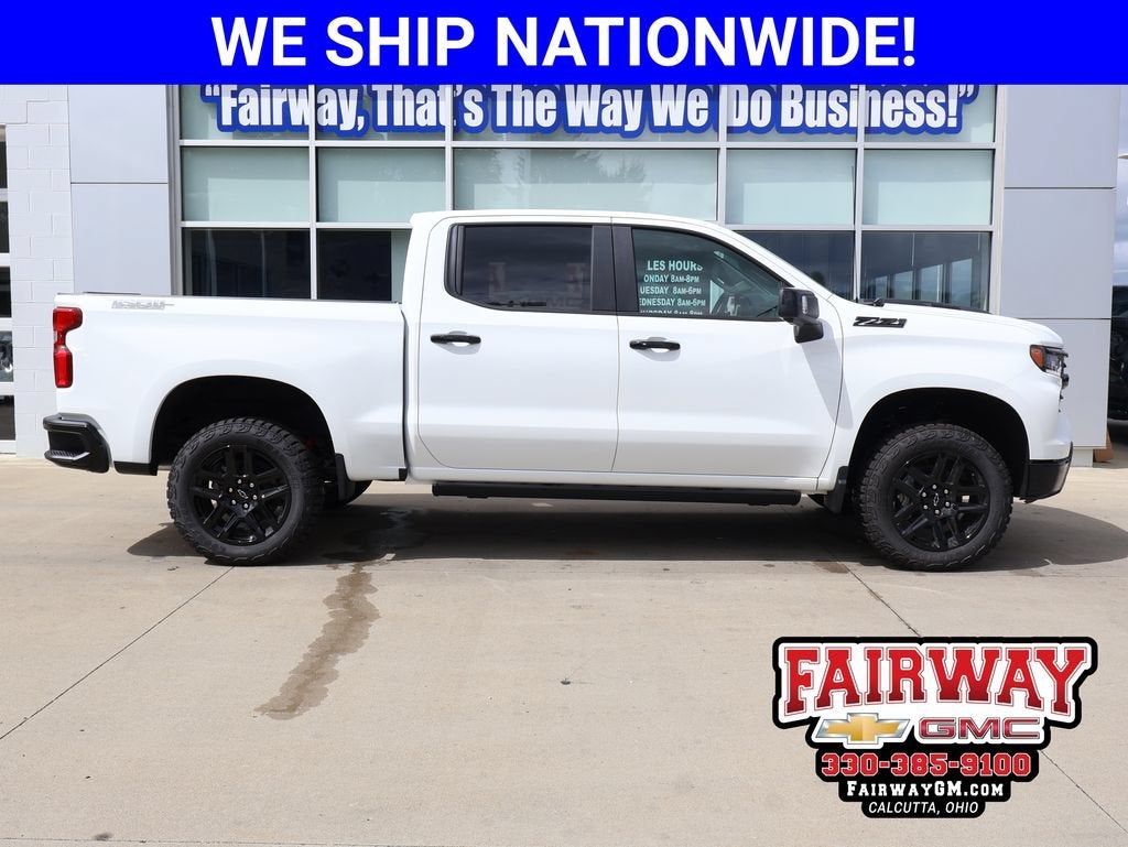 2026 Chevrolet Silverado 1500 LT Trail Boss in Summit White — front three-quarter view