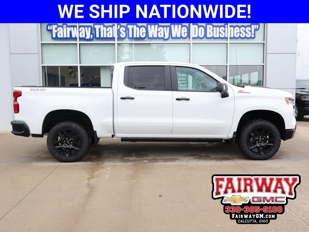2026 Chevrolet Silverado 1500 LT Trail Boss in Summit White — front three-quarter view
