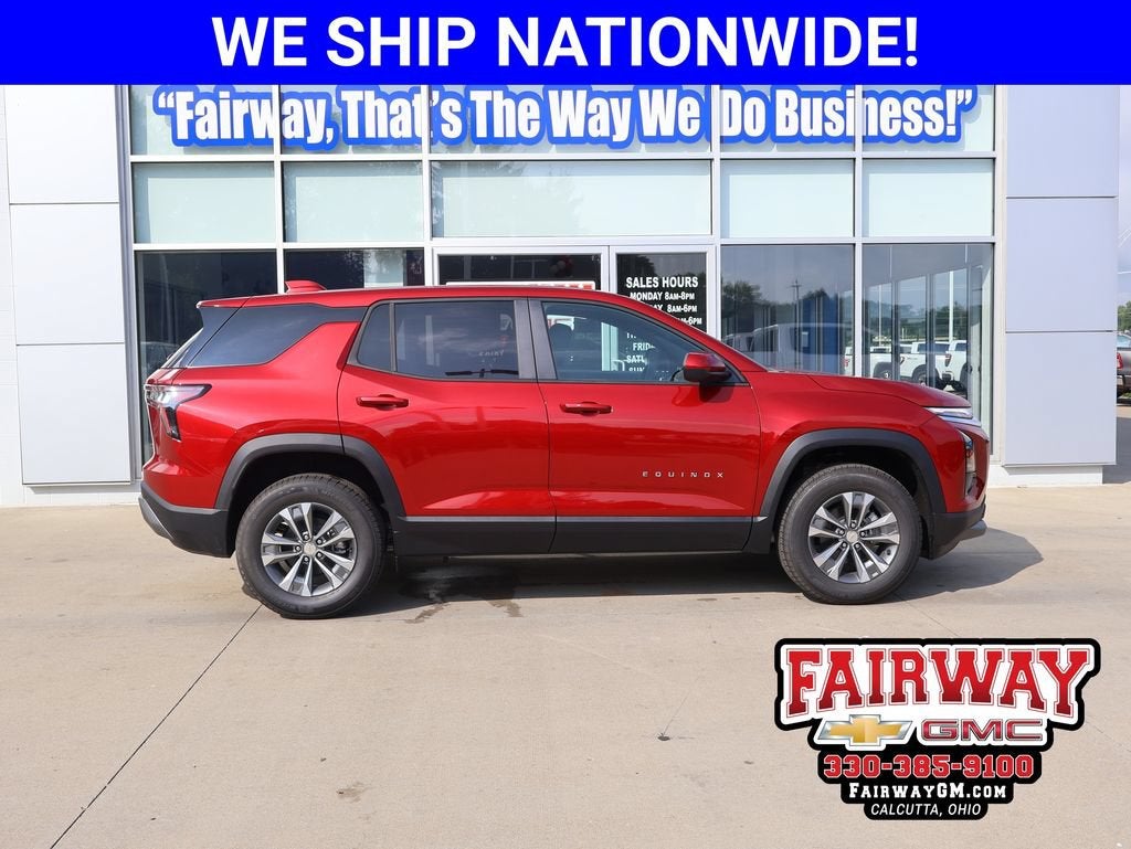 2027 Chevrolet Equinox AWD LT in Radiant Red Tintcoat — front three-quarter view