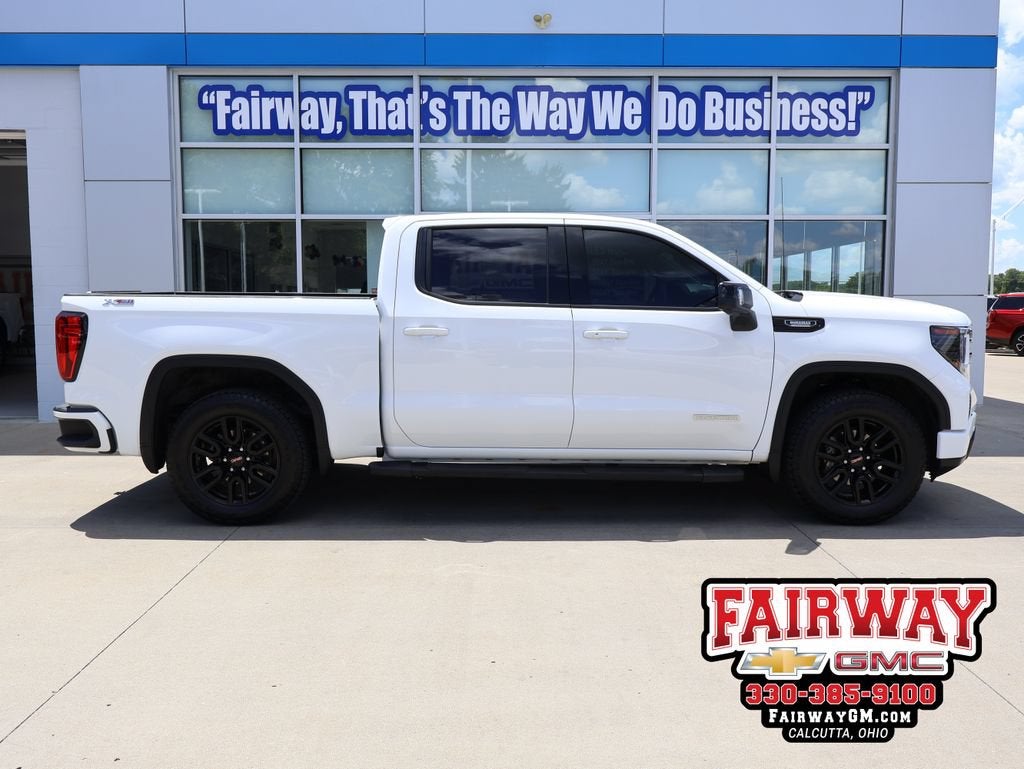 2025 GMC Sierra 1500 Elevation in Summit White — front three-quarter view