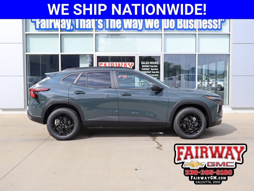 2026 Chevrolet Trax LT in Cypress Gray — front three-quarter view