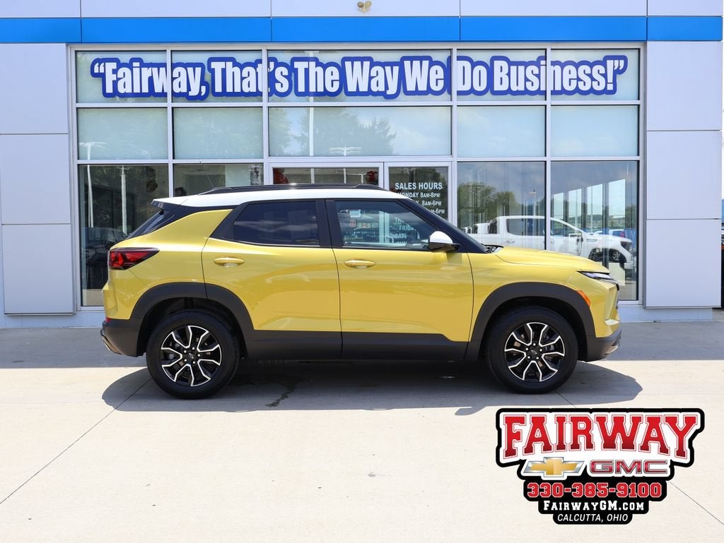 2025 Chevrolet Trailblazer ACTIV in Nitro Yellow Metallic — front three-quarter view